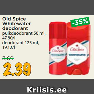 Allahindlus - Old Spice Whitewater deodorant