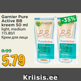 Allahindlus - Garnier Pure Active BB kreem 50 ml