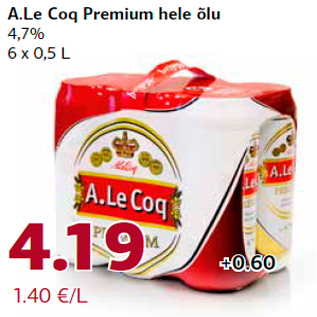 Allahindlus - A.Le Coq Premium hele õlu