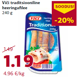 Allahindlus - Viči traditsiooniline heeringafilee 240 g