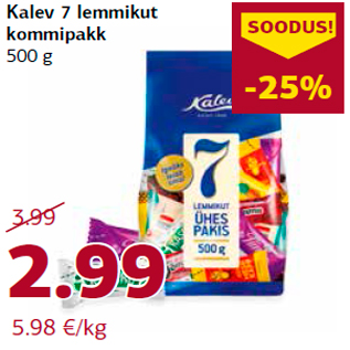 Allahindlus - Kalev 7 lemmikut kommipakk 500 g