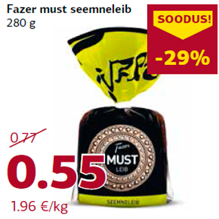 Allahindlus - Fazer must seemneleib 280 g