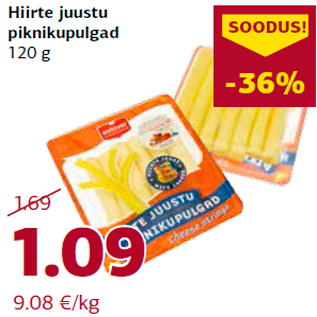 Allahindlus - Hiirte juustu piknikupulgad 120 g