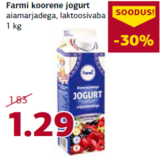 Allahindlus - Farmi koorene jogurt