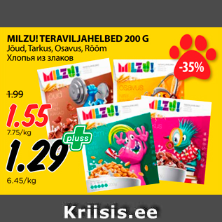 Allahindlus - MILZU! TERAVILJAHELBED 200 G