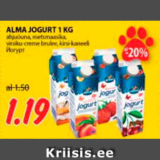 Allahindlus - ALMA JOGURT 1 KG