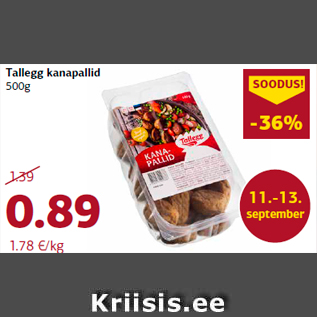 Allahindlus - Tallegg kanapallid 500g