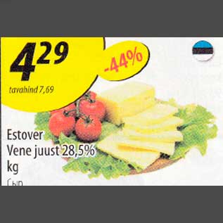 Allahindlus - Estover Vene juust 28,5% kg