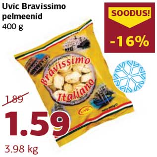 Allahindlus - Uvic Bravissimo pelmeenid 400 g