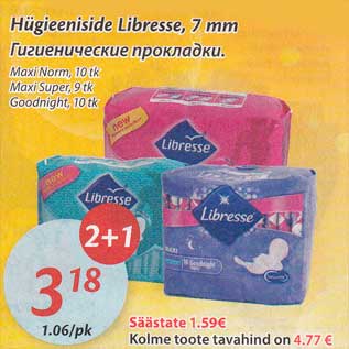 Allahindlus - Hügieeniside Libresse, 7 ml