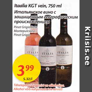 Allahindlus - Itaalia KGT vein, 750 ml