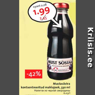 Allahindlus - Mustasõstra kontsentreeritud mahlajook, 330 ml