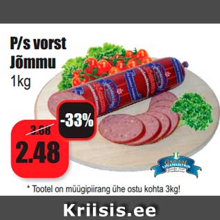 Allahindlus - P/s vorst Jõmmu 1kg