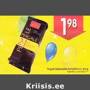 Allahindlus - Pergale šokolaadide komplekt 2+1, 300g