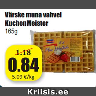 Allahindlus - Värske muna vahvel KuchenMeister 165g