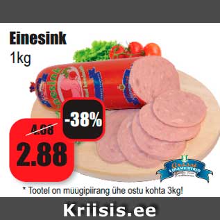 Allahindlus - Einesink 1kg