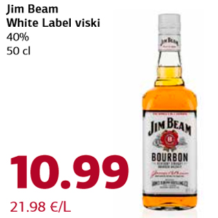 Allahindlus - Jim Beam White Label viski 40% 50 cl