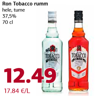 Allahindlus - Ron Tobacco rumm hele, tume 37,5% 70 cl