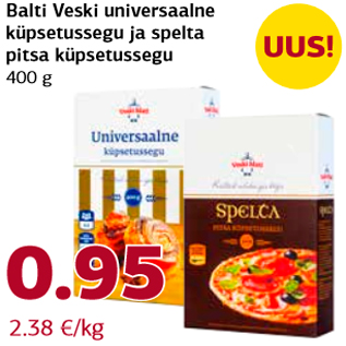 Allahindlus - Balti Veski universaalne küpsetussegu ja spelta pitsa küpsetussegu 400 g