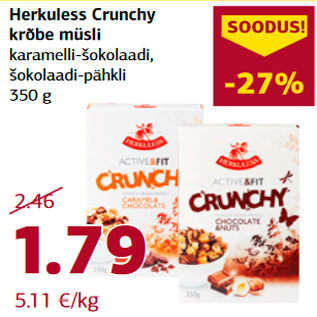 Allahindlus - Herkuless Crunchy krõbe müsli