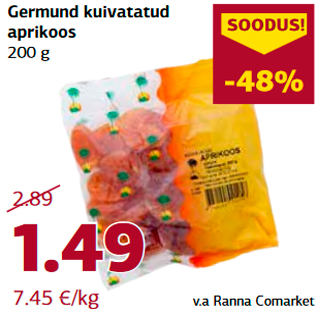 Allahindlus - Germund kuivatatud aprikoos 200 g