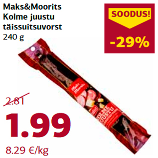 Allahindlus - Maks&Moorits Kolme juustu täissuitsuvorst 240 g