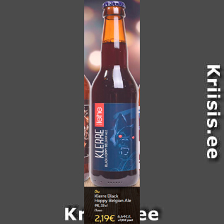 Allahindlus - Õlu Klerre Black Hoppy Belgian Ale