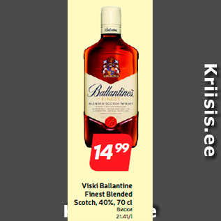 Allahindlus - Viski Ballantine Finest Blended Scotch, 40%, 70 cl