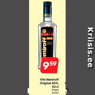 Allahindlus - Viin Nemiroff Original 40%, 50 cl