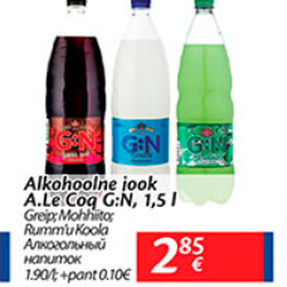 Allahindlus - Alkohoolne jook A. le Coq G:N, 1,5 l