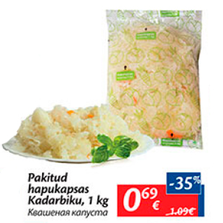 Allahindlus - Pakitud hapukapsas Kadarbiku, 1 kg