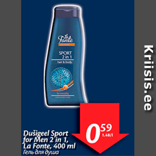 Allahindlus - Dušigeel Sport for Men 2 in 1, La Fonte, 400 ml