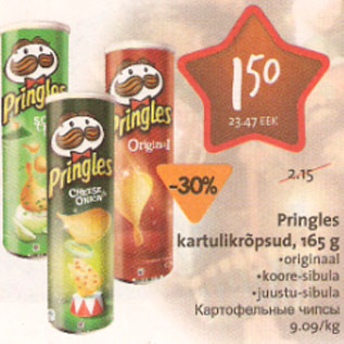 Allahindlus - Pringles kartulikrõpsud