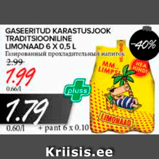 Allahindlus - GASEERITUD KARASTUSJOOK TRADITSIOONILINE LIMONAAD