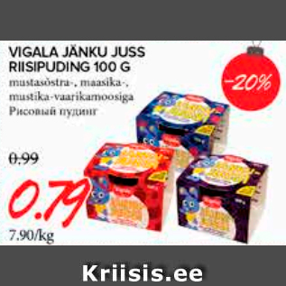 Allahindlus - VIGALA JÄNKU JUSS RIISIPUDING 100 G