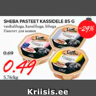 Allahindlus - SHEBA PASTEET KASSIDELE 85 G