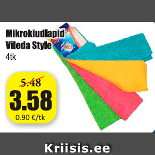 Allahindlus - Mikrokiudlapid Vileda Style 4 tk