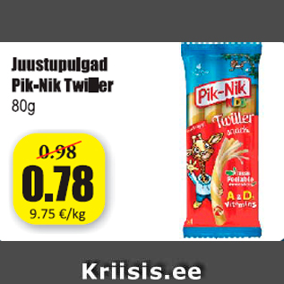 Allahindlus - Juustupulgad Pik-Nik Twiller 80 g