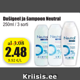 Allahindlus - Dušigeel ja šampoon Neutral