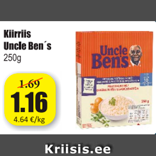 Allahindlus - Kiirris Uncle Ben´s 250 g