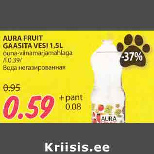 Allahindlus - AURA FRUIT GAASITA VESI 1,5L õuna-viinamarjamahlaga