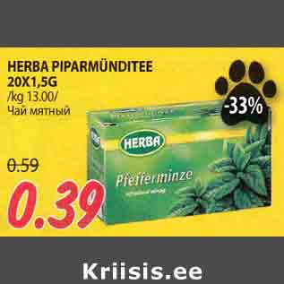 Allahindlus - HERBA PIPARMÜNDITEE 20X1,5G