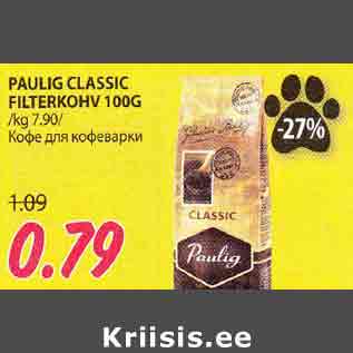 Allahindlus - PAULIG CLASSIC FILTERKOHV 100G