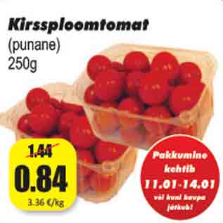 Allahindlus - Kirssploomtomat (punane) 250 g