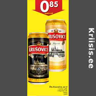 Allahindlus - Õlu Krusovice, 50 cl