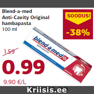 Allahindlus - Blend-a-med Anti-Cavity Original hambapasta 100 ml