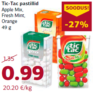 Allahindlus - Tic-Tac pastillid