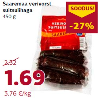 Allahindlus - Saaremaa verivorst suitsulihaga 450 g