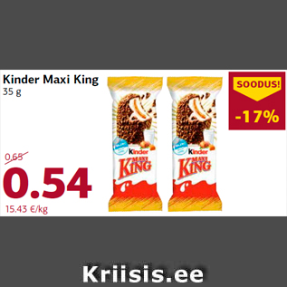 Allahindlus - Kinder Maxi King 35 g