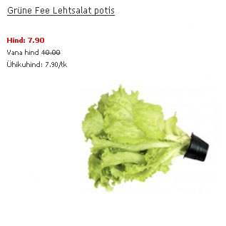 Allahindlus - Grüne Fee Lehtsalat potis